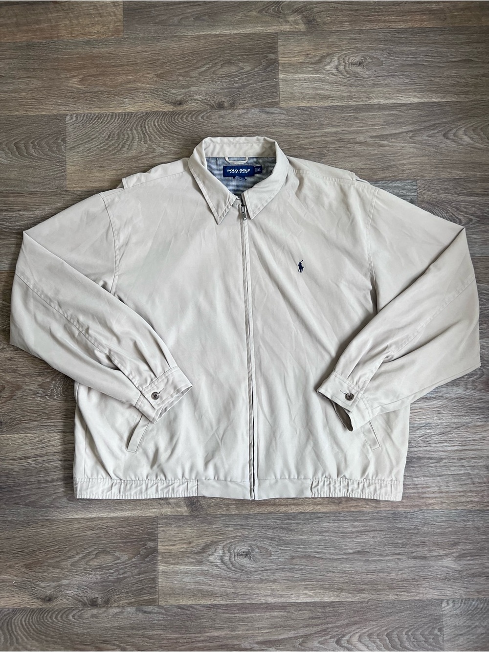 Vintage Ralph Lauren Light Beige Zip-Front Harrington Jacket/A583
